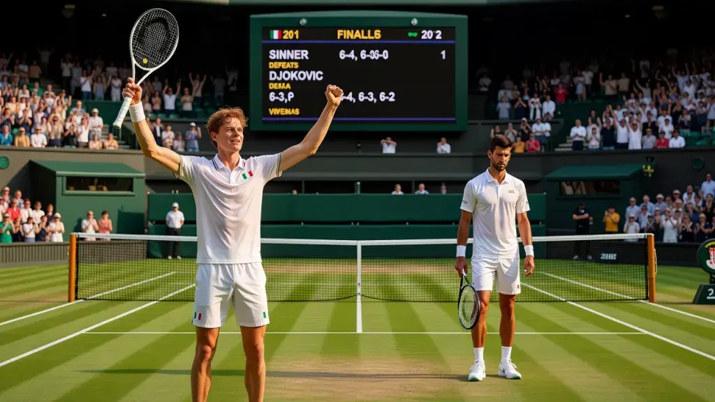 Sinner derrota Djokovic e avança à final de Wimbledon em busca do bicampeonato